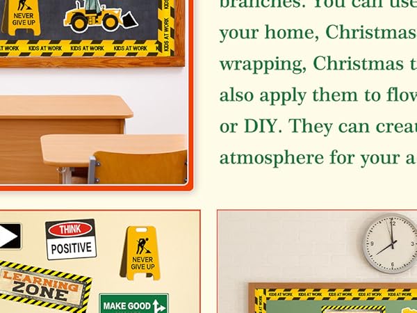 47Pcs Construction Bulletin Board Decor