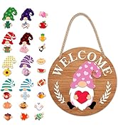 Interchangeable Welcome Door Sign, Holiday Decor For Front Door With 32 Changeable Seasonal Icons...