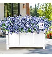 Alupssuc 24 Bundles Artificial Flowers for Outdoors Decoration, UV Resistant Silk Faux Daisy Flor...