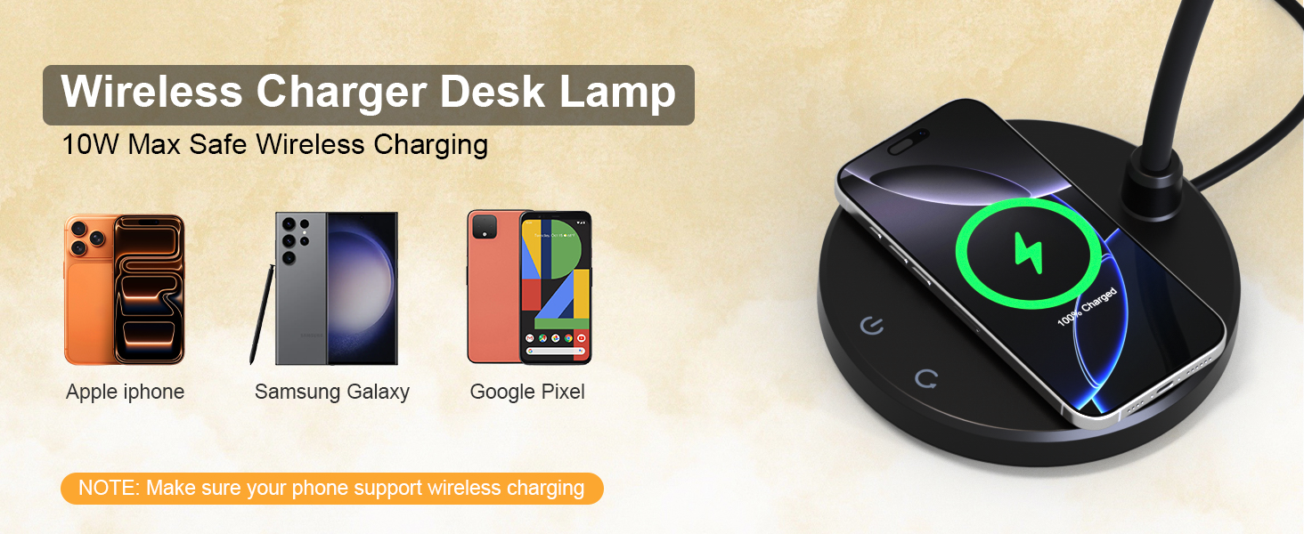wireless charging desk lamp