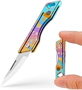 KeyUnity KK06 Titanium Keychain Knife, Lightweight Folding Knife For Daily Cutting Mail, Packages...