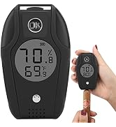 TISFA Digital Hygrometer and Thermometer, Temperature Humidity Gauge with Dual Sensors for Cigar ...