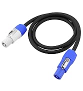 Stage Light PowerCON Cable, 3 Pin 16AWG PowerCon Connector for Input to Output, 20A Power Extensi...