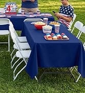 misaya 6 Packs Disposable Plastic Table Cloth, 54 x 108 Inch Waterproof Rectangle Tablecloth, Lea...