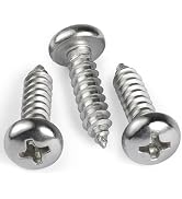 BNUOK #8 x 5/8 Inch Pan Head Wood Screws, Phillips Drive, Stainless Steel 304 (18-8), Self Tappin...