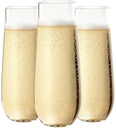 Ciaell 48 Pack Plastic Champagne Flutes - 9 Oz Disposable Champagne Glasses - Stemless Mimosa Gla...
