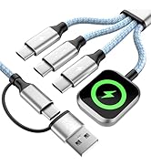 Travel Essentials Multi Charging Cable for iWatch Charger, 4in2 3XUSB C Cable Multiple Charger Co...