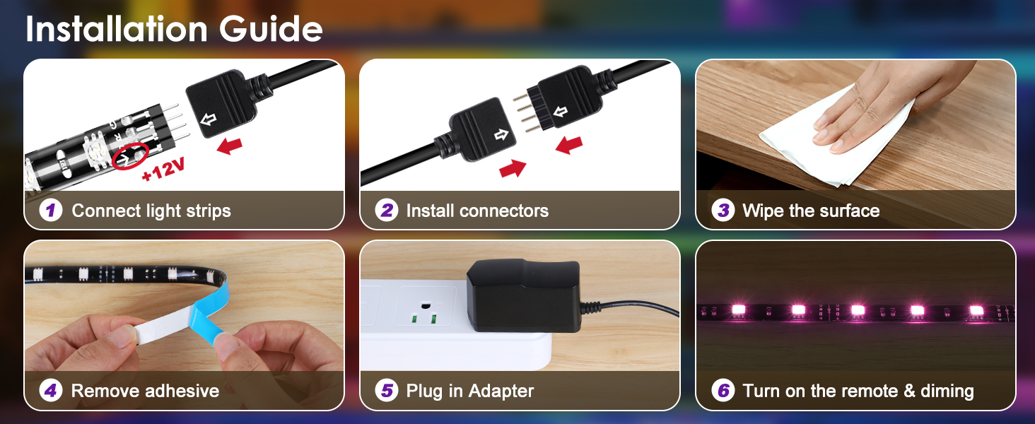 LED Strip Lights, Small LED Light Strips Dimmable