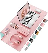 Aothia Double-Sided PU Leather Desk Pad - Non-Slip Large Mouse Pad & Desk Mat for Office, Home - ...