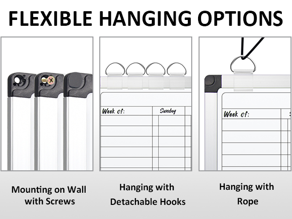Chore Chart and Whiteboard can be hung on wall Vertically and hohorizontally