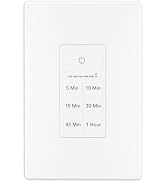 BN-Link Countdown Timer Switch for Bathroom Fans and Lights, 5-10-15-30-45-60 Mins Switch Timer, ...