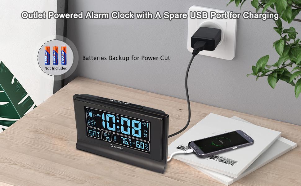 plug in alarm clocks with battery backup