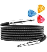 Aqdocvf Guitar Cable, Guitar Cord 10ft, with Random-Color Picks | AMP Cord for Bass & Electric Gu...
