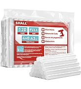 SHALL Full Size Hot Glue Sticks, 0.43” Dia x 4” Long, 120-pack Clear Hot Melt Glue Gun Sticks for...