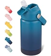 Fijinhom 12 oz Water Bottle, Kids Water Bottles for School, Toddler Water Bottle with Straw & Han...