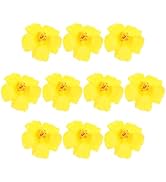 HOMSFOU 10pcs Artificial Hibiscus Flowers Hawaiian Faux Hibiscus Flowers Tropical Faux Floral Hea...