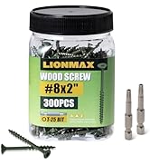 LIONMAX Deck Screws 2 Inch, Wood Screws #8 x 2", 300 PCS, Rust Resistant, Exterior Epoxy Coated, ...