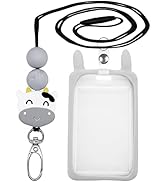 BIHRTC ID Badge Holder with Silicone Beaded Retractable Lanyard Adjustable Waterproof Name Badge ...
