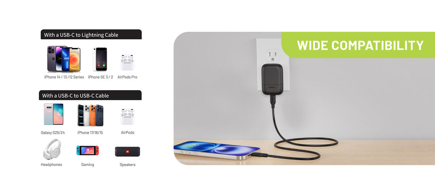 30W type c charger fast charging compatible with iPhone 17/16/15/14/13/12 Samsung S25/S24 AirPods
