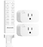 DEWENWILS Wireless Remote Control Outlet with Timer, Indoor Remote Timer Outlet, No Wiring, 15A/1...