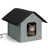 K&H Pet Products Heated Outdoor Cat House for Outside Pets in Winter, Weatherproof Outdoor House ...