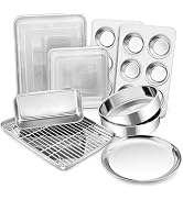 P&P CHEF 12-Piece Bakeware Set, Stainless Steel Baking Pans Set for Cooking | Non-toxic & Easy Cl...