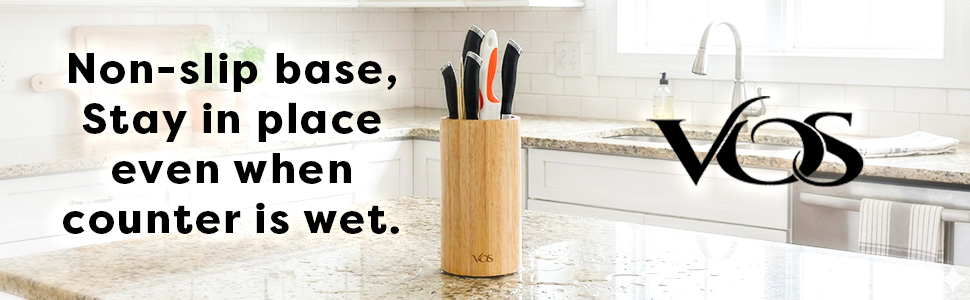 os universal oak wood knife block 14 slots non slip base gift ready box countertop organizer