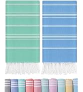 Antfuny 2 Packs Turkish Beach Towels Pool Towel Beach Mat Sauna Blanket Fast Drying Sand Proof Cu...