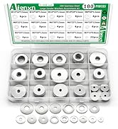 Aienxn 100PCS 304 Stainless Steel Fender Washer Assortment Kit, Washers for Bolts, 15 Metric Size...