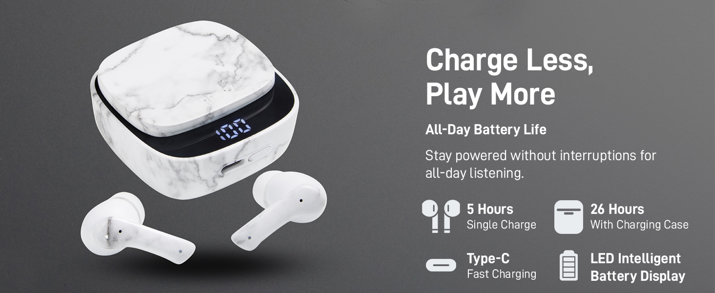 Stay powered without interruptions for all-day listening.