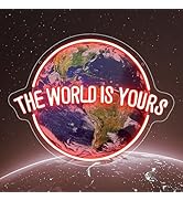 RuCvixkt The World is Yours Neon Sign, Led Light Sign for Wall Decor, UV Printed Acrylic Cool Pla...