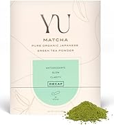 Yu Tea Organic Decaf Matcha Powder Ceremonial Grade, Instant Packets | Rich in Antioxidants & L-T...