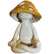 CYjorkbgg Meditation Mushroom Resin Statue - Cute Meditation Mushroom Statue for Desk Living Room...