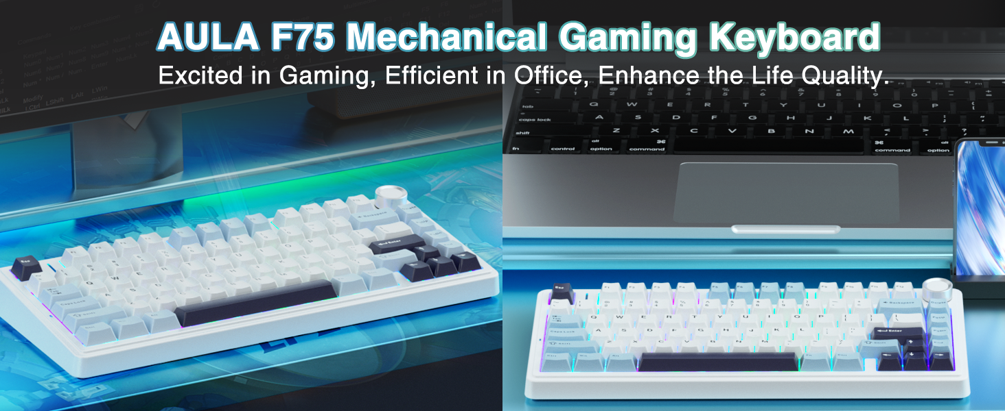 75 percent tkl mechanical gaming keyboard wireless custom keyboard compact hotswap keyboard