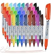 Cgerma Ultra Fine Point Permanent Marker Bulk, 36 Assorted Colors 0.4mm Fine Tip Permanent Marker...
