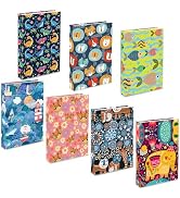 7 Pack Stretchable Book Covers, Jumbo Book Sleeves for Textbook Hardcover Books up to 9 x 11 Inch...