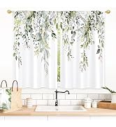 Gibelle Farmhouse Eucalyptus Kitchen Boho Rustic Floral Botanical Sage Green Leaves Small Short C...