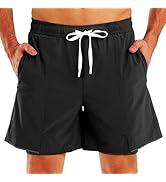 TXJ Sports Men's 2 in 1 Running Shorts 5" Athletic Workout Shorts for Men with Compression Liner ...