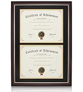 ELSKER&HOME Double Document/Photo Wood Frame-Made for Certificates&Diploma for Two 8.5x11 Inch wi...
