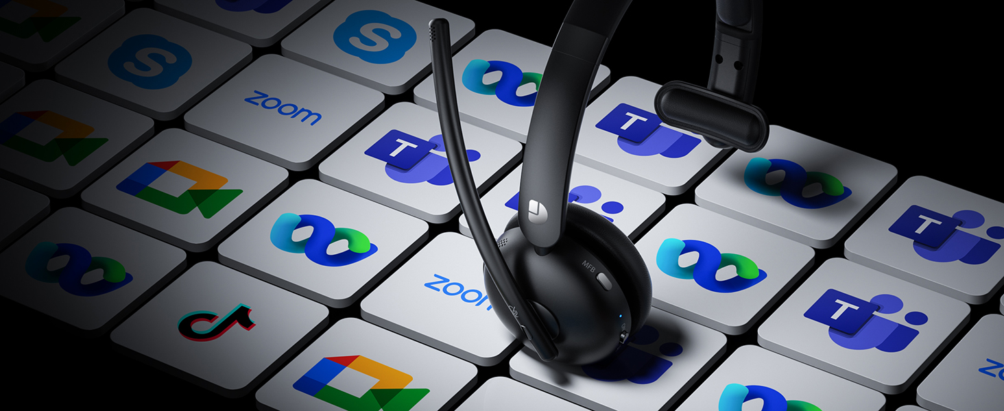 Wireless Headset with Mic for Work