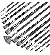 Paint Brushes 14PCS Set - Bougimal Professional Wood Paint Brush for Acrylic/Watercolor/Oil Paint...