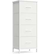 SONGMICS Dresser for Bedroom, Chest of Drawers, Steel, MDF, 4 Non-Woven Fabric Drawers, Storage O...