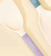 Cosamtec Silicone Mini Spatula Flexible Beveled Turner with Stainless Steel Inner Core and Nylon ...