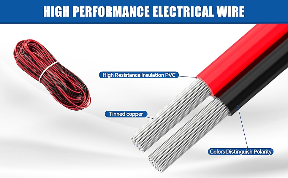 22 gauge wire red and black wire low voltage wire electrical wire