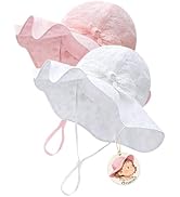 FURTALK Sun Hat for Baby Girls Toddler Summer Beach Hats with Wide Brim Cotton Sun Protection Tra...