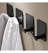 4-Pack Stainless Steel Adhesive Hooks,Multi-Purpose Adhesive Wall Hooks for Towel/Keys/Bags,Ideal...