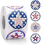Patriotic Stickers American Flag Stickers Label 500PCS Star Stickers 1.5 Inch Memorial Day Sticke...