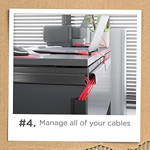 Pro Office under desk cable management j channel raceway black conceals all your cords