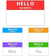 250 Pack - Hello My Name is Stickers, Name Tags Stickers Labels - 3" x 2", 5 Colors