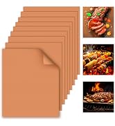 WIBIMEN Grill Mats for Outdoor Grill, Copper 9pcs Grill Mat, 100% Non-Stick PFOA Free 15.75 x 13"...